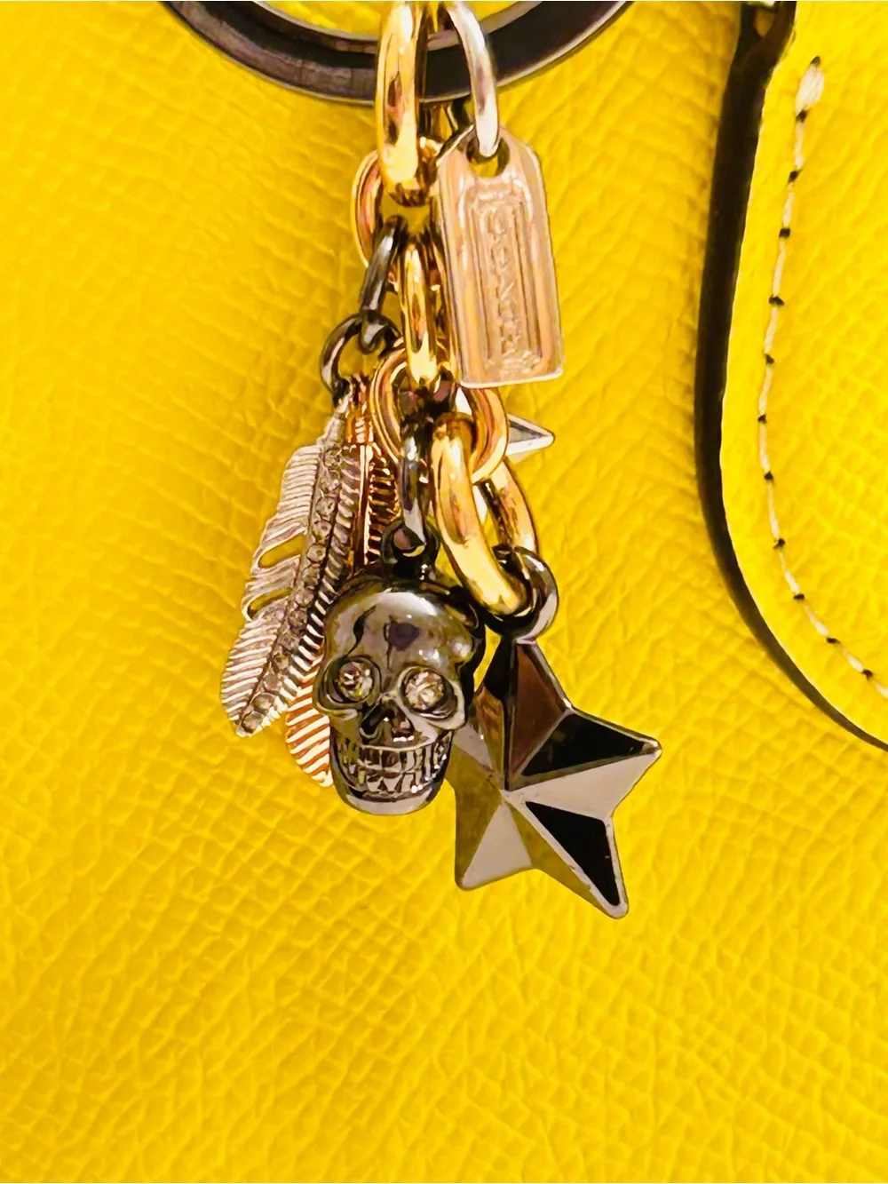 EXTREMELY RARE Coach Charm Skull, Feather, Star, And Tag Keychain/ Bag Charm